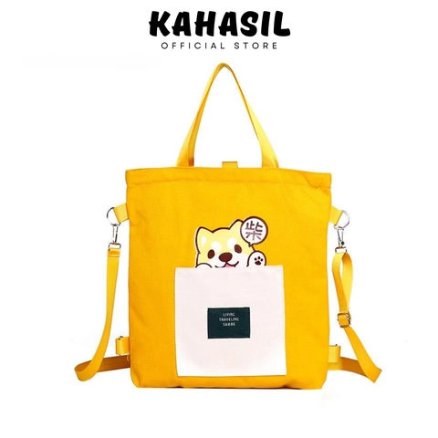 KAHASIL - Tas Selempang Ransel Tote Bag Totebag Wanita 3in1 Multifungsi Polyester KHBAG50